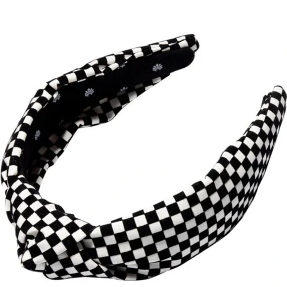 Lele Sadoughi | Black and White Checkered Slim Knotted Headband | NWOT - Picture 1 of 5